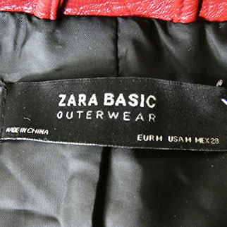 Veste rouge en simili cuir - femme - Zara - taille M - Très bon état - Photo 4